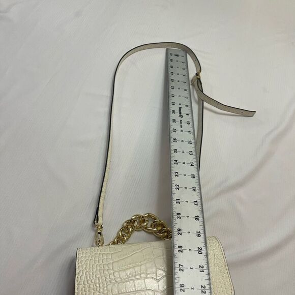 House of Harlow 1960 Handbag Croc Embossed Italian Leather Ivory - Picture 10 of 14